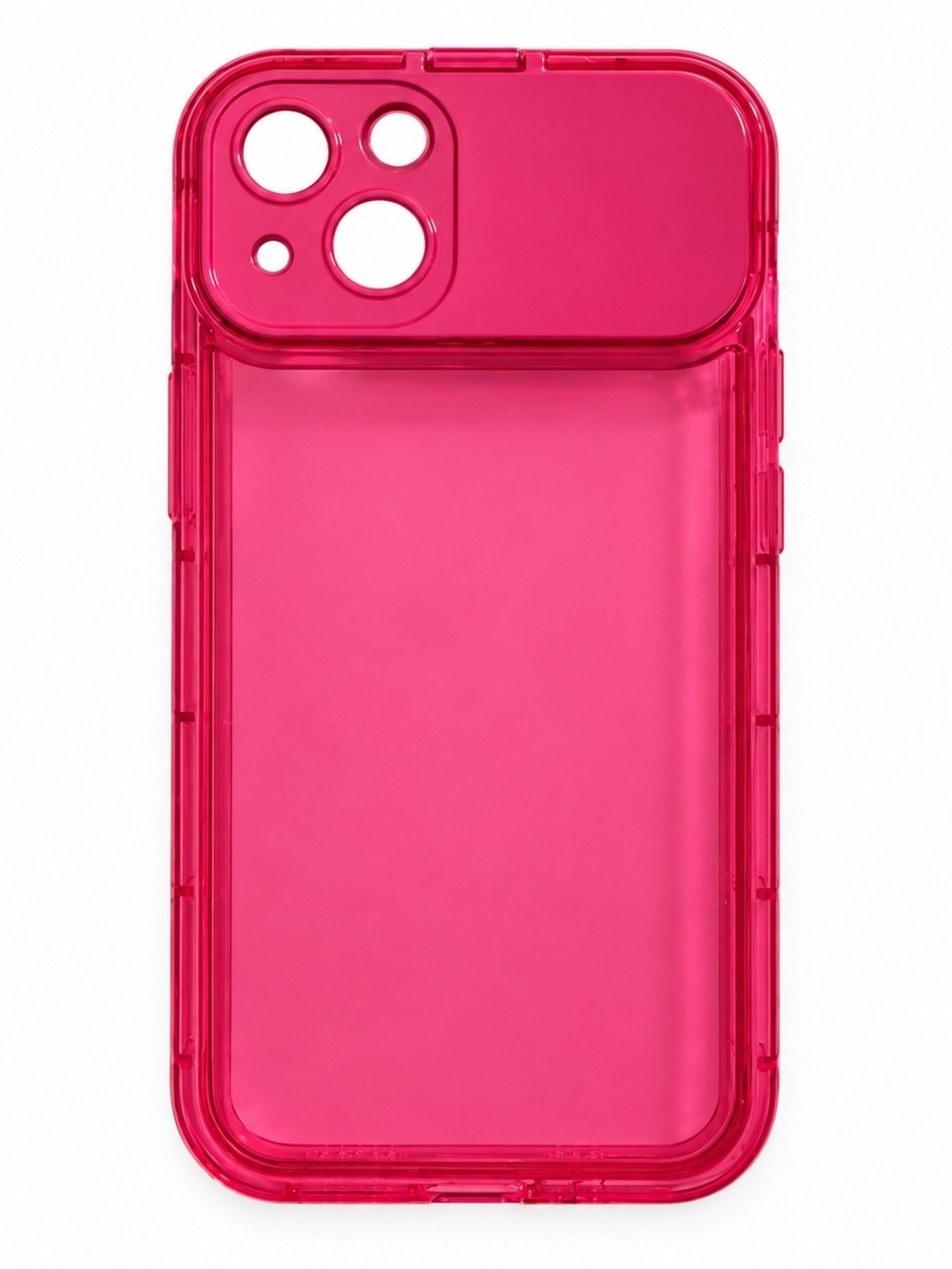 Hot Pink Transparent Protective iPhone 13 Case - Unbranded